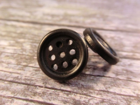 Crazy 9 Loch Knopf Ohrstecker Holz Button wood